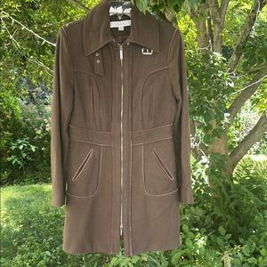 Laundry By Shelli Segal Brown Trench Coat with Utilitarian Design
